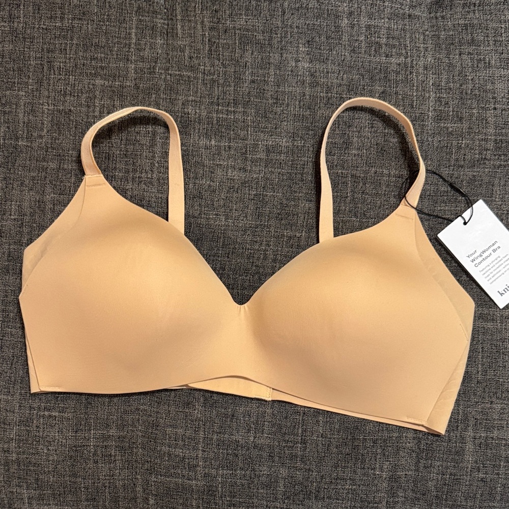Knix WingWoman Contour Bra Wireless T-Shirt Bra Warm Sand Size 5 (36C-38C) - Picture 3 of 8